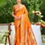 orange silk blend woven work traditional saree