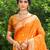 orange silk blend woven work traditional saree