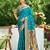 teal silk blend woven work traditional saree