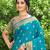 teal silk blend woven work traditional saree