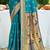 teal silk blend woven work traditional saree
