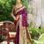 wine silk blend woven work traditional saree