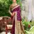 wine silk blend woven work traditional saree
