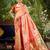 red  silk blend woven work traditional saree