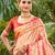 red  silk blend woven work traditional saree