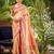 orange silk blend woven work traditional saree