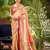 orange silk blend woven work traditional saree