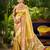 yellow silk blend woven work traditional saree