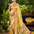 yellow silk blend woven work traditional saree