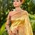 yellow silk blend woven work traditional saree