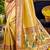 yellow silk blend woven work traditional saree