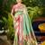aqua_blue silk blend woven work traditional saree