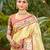 beige silk blend woven work traditional saree