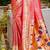 coral pink silk blend woven work traditional saree
