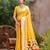 yellow silk blend woven work traditional saree