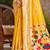 yellow silk blend woven work traditional saree