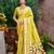 lemon yellow silk blend woven work traditional saree