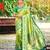 green silk blend woven work traditional saree