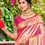pink silk blend woven work traditional saree