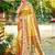 yellow silk blend woven work traditional saree