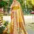 yellow silk blend woven work traditional saree