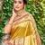 yellow silk blend woven work traditional saree