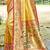 yellow silk blend woven work traditional saree