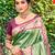 dark green silk blend woven work traditional saree