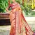 orange silk blend woven work traditional saree