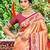 orange silk blend woven work traditional saree