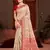 cream cottan silk blend with meena woven work traditional saree