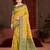 yellow cottan silk blend with meena woven work traditional saree