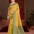 yellow cottan silk blend with meena woven work traditional saree