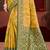 yellow cottan silk blend with meena woven work traditional saree