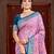 pink cottan silk blend with meena woven work traditional saree