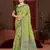 green cottan silk blend with meena woven work traditional saree