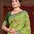 green cottan silk blend with meena woven work traditional saree