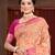 peach cottan silk blend with meena woven work traditional saree