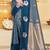 peacock blue silk blend woven work traditional saree