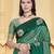 green silk blend woven work traditional saree