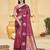 maroon silk blend woven work traditional saree