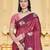 maroon silk blend woven work traditional saree
