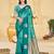 turquoise silk blend woven work traditional saree