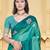 turquoise silk blend woven work traditional saree