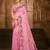 light pink cottan silk blend with meena woven work traditional saree