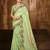 green cottan silk blend with meena woven work traditional saree