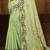 green cottan silk blend with meena woven work traditional saree