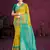 yellow cottan silk blend with meena woven work traditional saree
