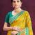 yellow cottan silk blend with meena woven work traditional saree