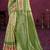 light green cottan silk blend with meena woven work traditional saree